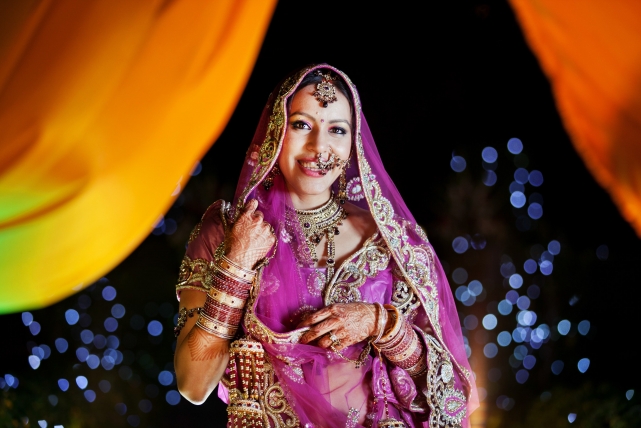 A portrait taken at a wedding in India by Jonathan Addie, an Aberdeen based wedding photographer
