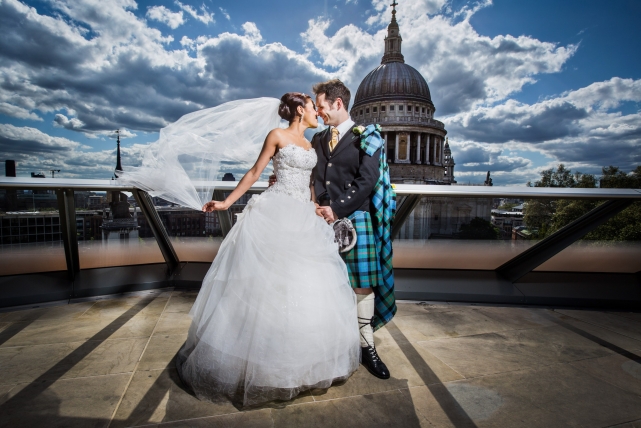 A couple photograph taken at a wedding in London by Jonathan Addie, an Aberdeen based wedding photographer
