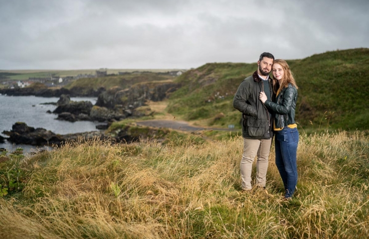 Dean and Helen's Portsoy pre wedding photo shoot. 