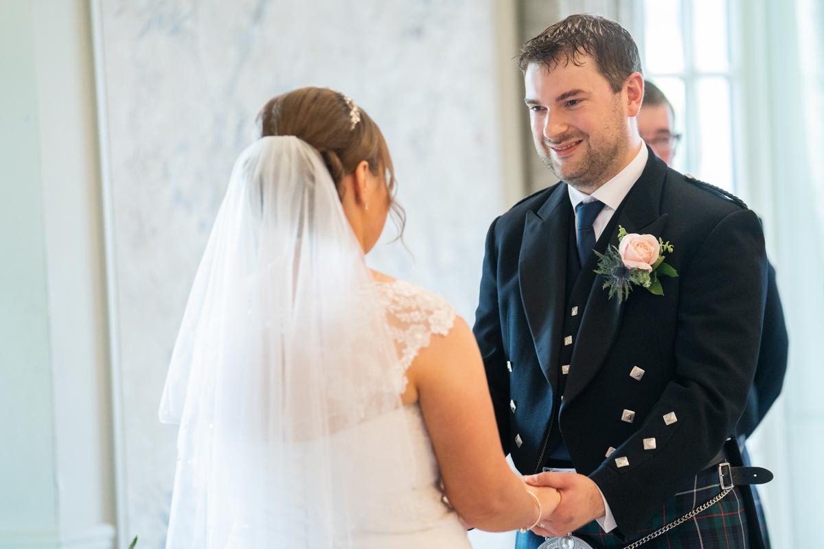 A creative, story telling photo from Craig and Meghan's Maryculter House Hotel wedding by Aberdeen based wedding photographer Jonathan Addie